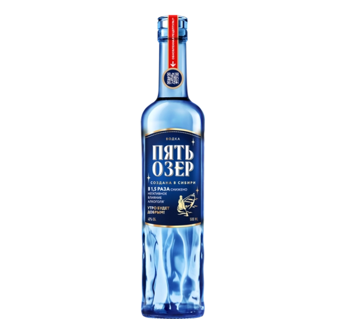 Водка «Пять Озёр» 0.5 л